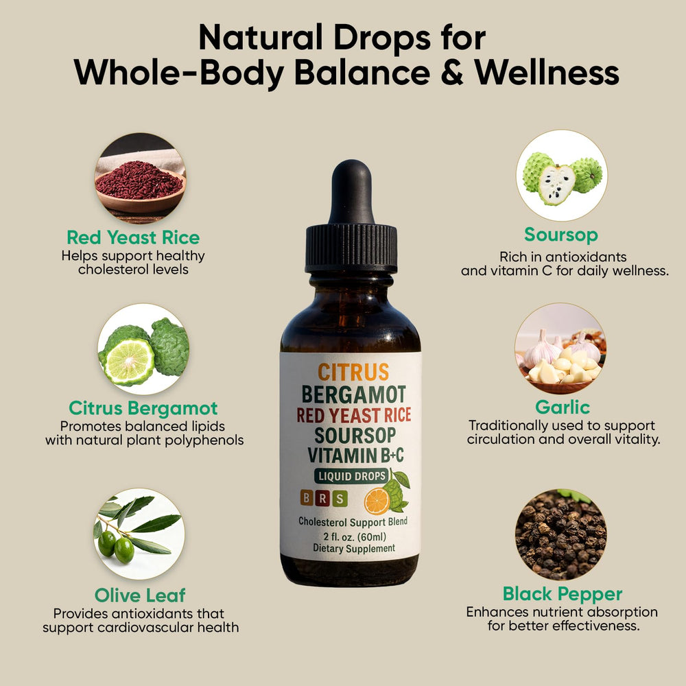 Illustration of soursop bitters and olive leaf ingredients