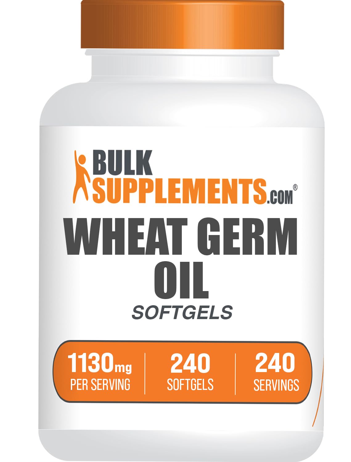 Bottle of Wheat Germ Oil Softgels 1130mg 240 count label