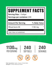Close-up of Wheat Germ Oil Softgels in bottle