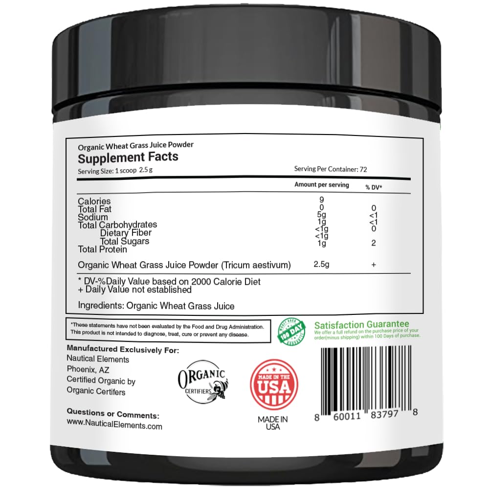 Bright green wheat grass powder color with chlorophyll