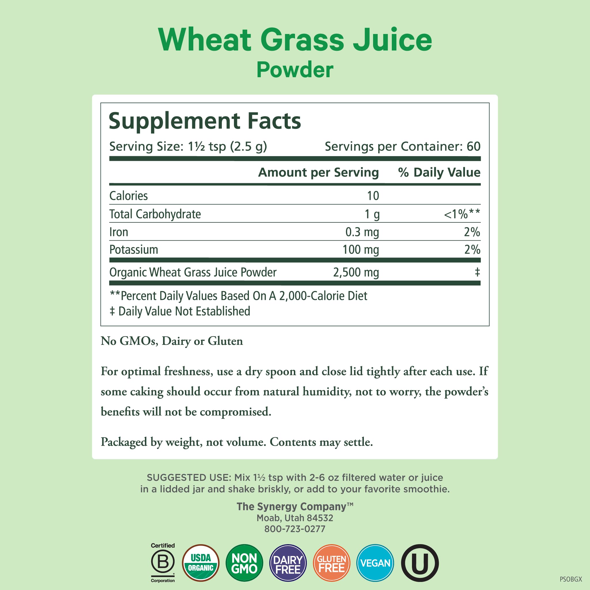Close-up of wheat grass powder texture.