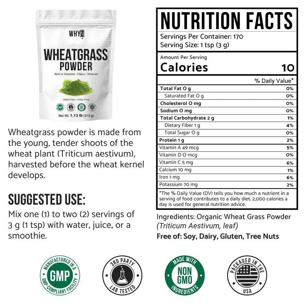 Close-up of vibrant green wheatgrass powder texture