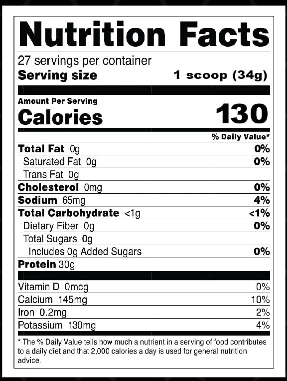 Product label highlighting 30g protein and clean ingredients