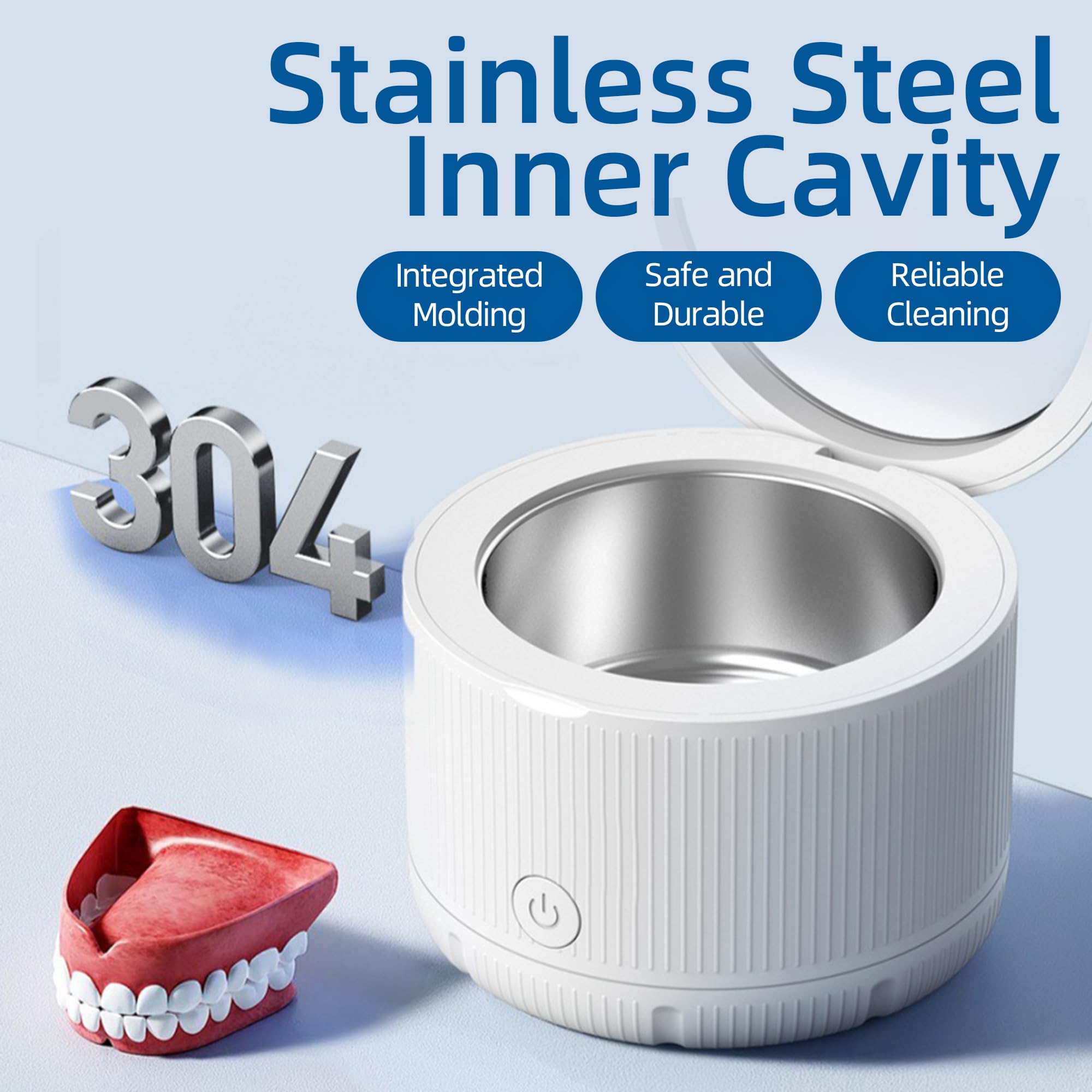 White compact design on a countertop