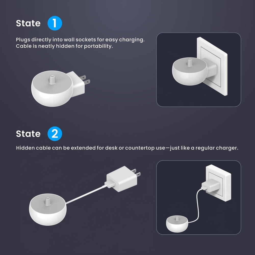 White sleek charger blending with bathroom decor