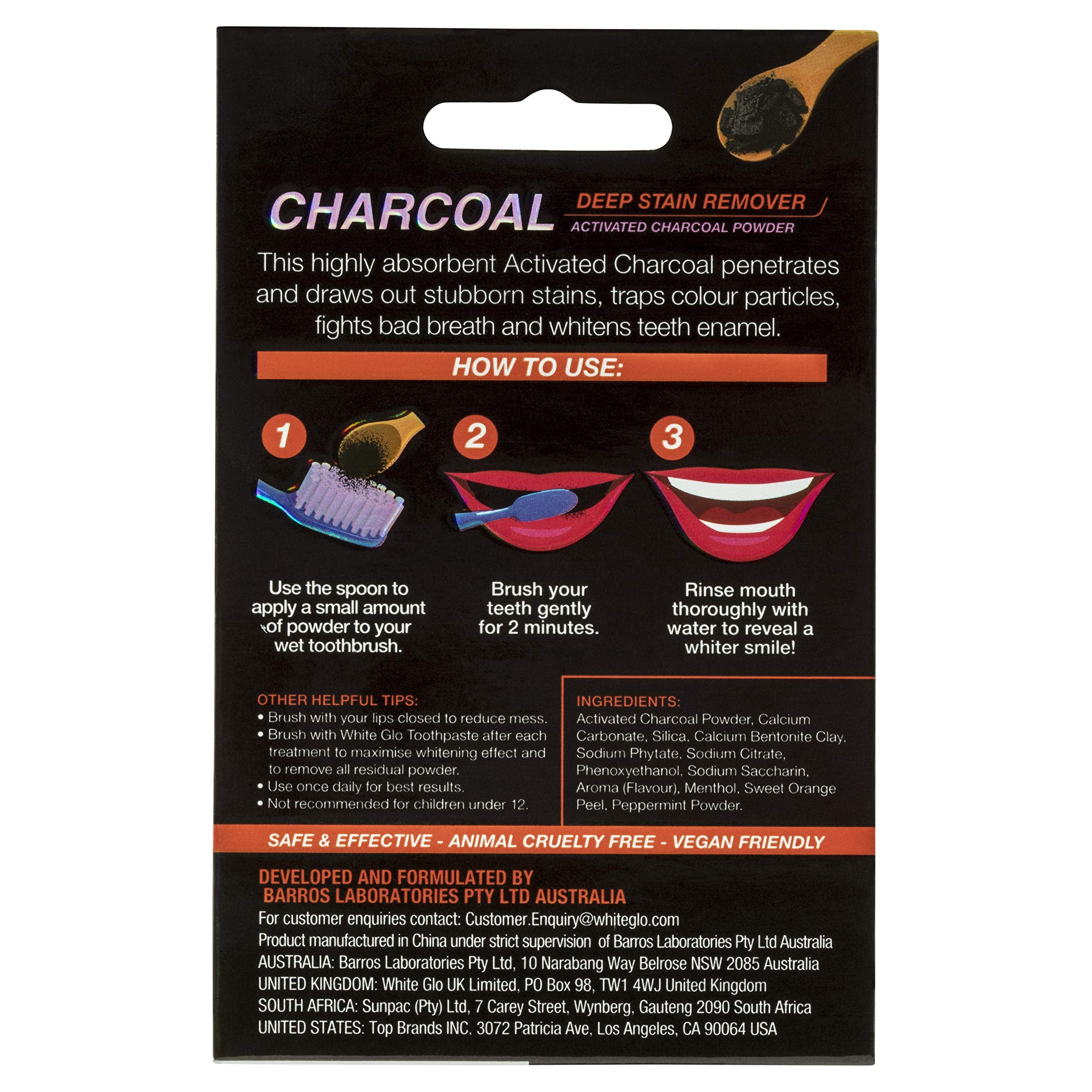 Applying charcoal whitening powder to a toothbrush