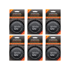 Front view of White Glo Activated Charcoal Teeth Whitening Powder Pack of 6