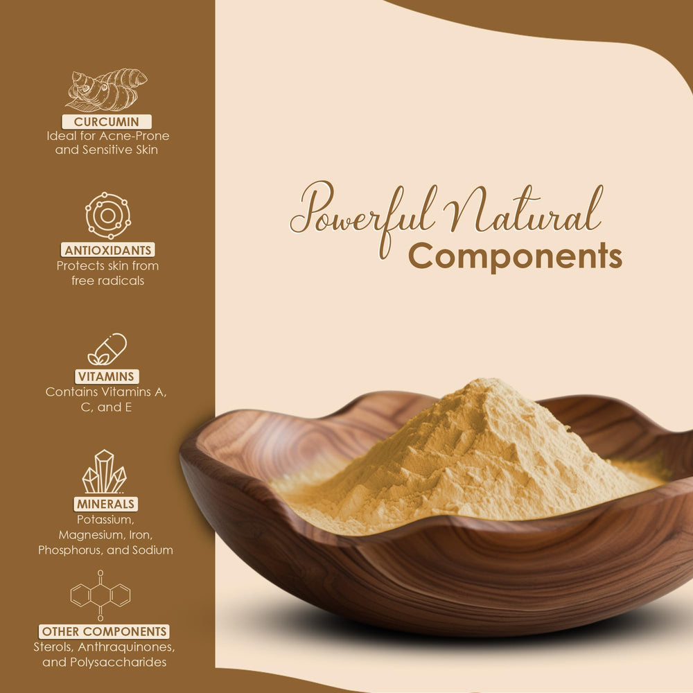 Applying white turmeric face pack for facial care