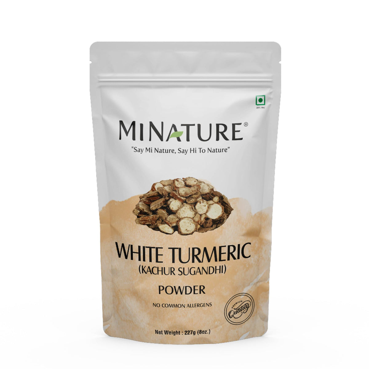 Front view of White Turmeric Powder by mi nature 227g
