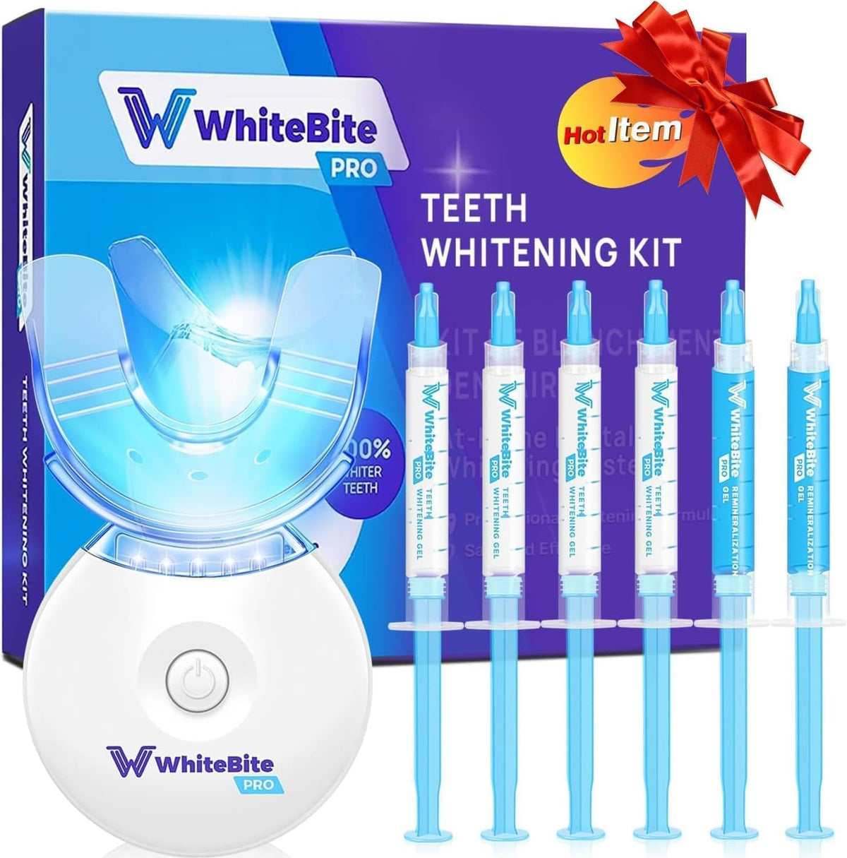 Whitebite Pro Teeth Whitening Kit packaging with LED light system