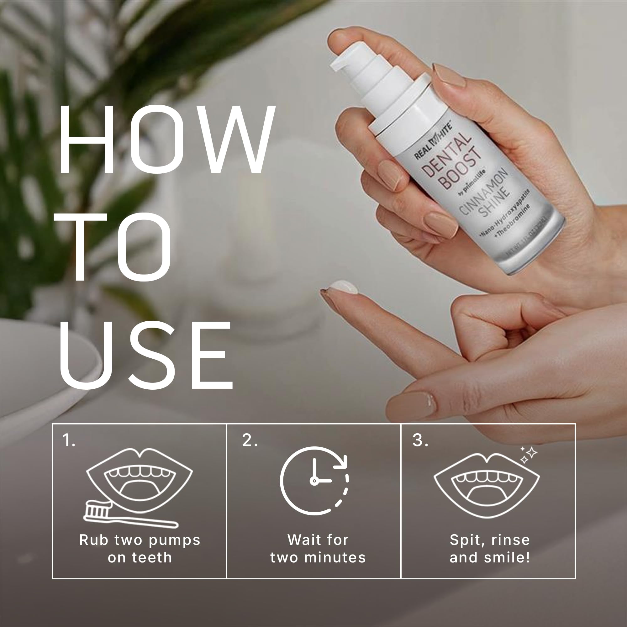 Close-up of brighter smile after using Real White Dental Boost