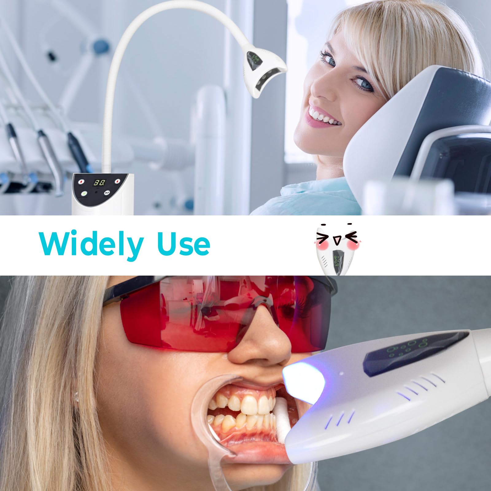 Before and after whitening results