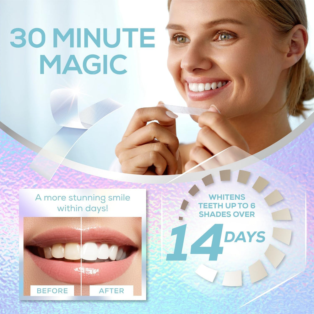 Enamel-safe whitening strips labeled for sensitive teeth