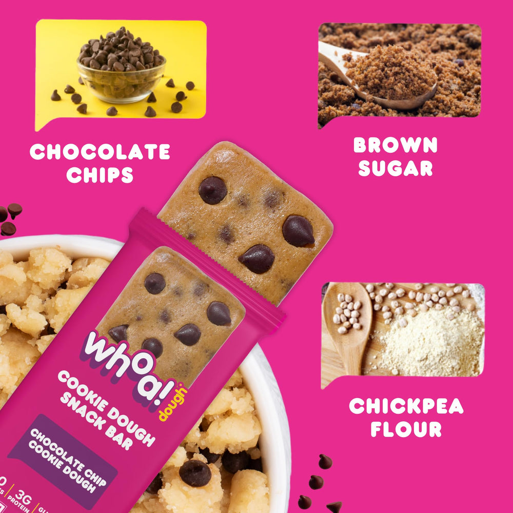 Whoa Dough oatmeal bar satisfies craving with wholesome grains and flavor.