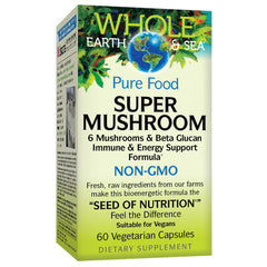 Bottle of Whole Earth & Sea Super Mushroom with 60 vegetarian capsules