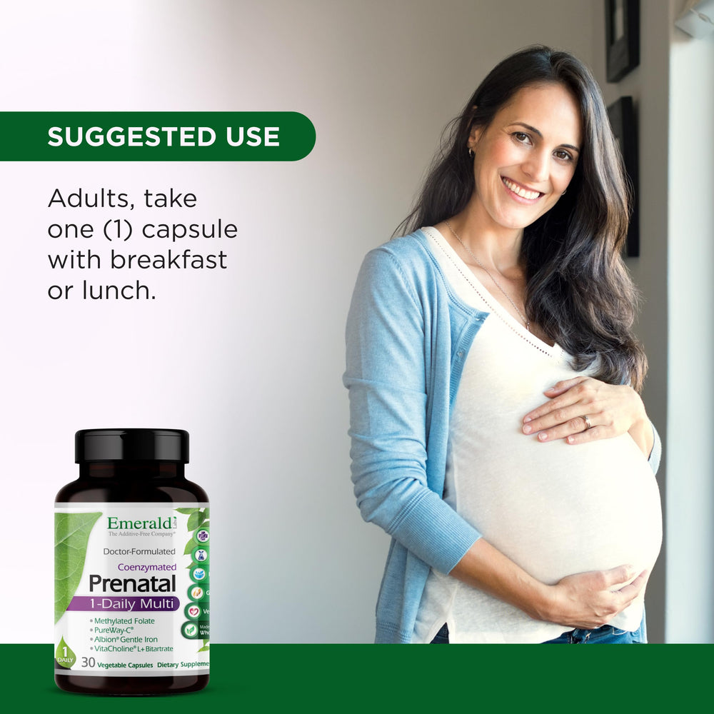 Whole-food blend ingredients illustration for prenatal vitamin