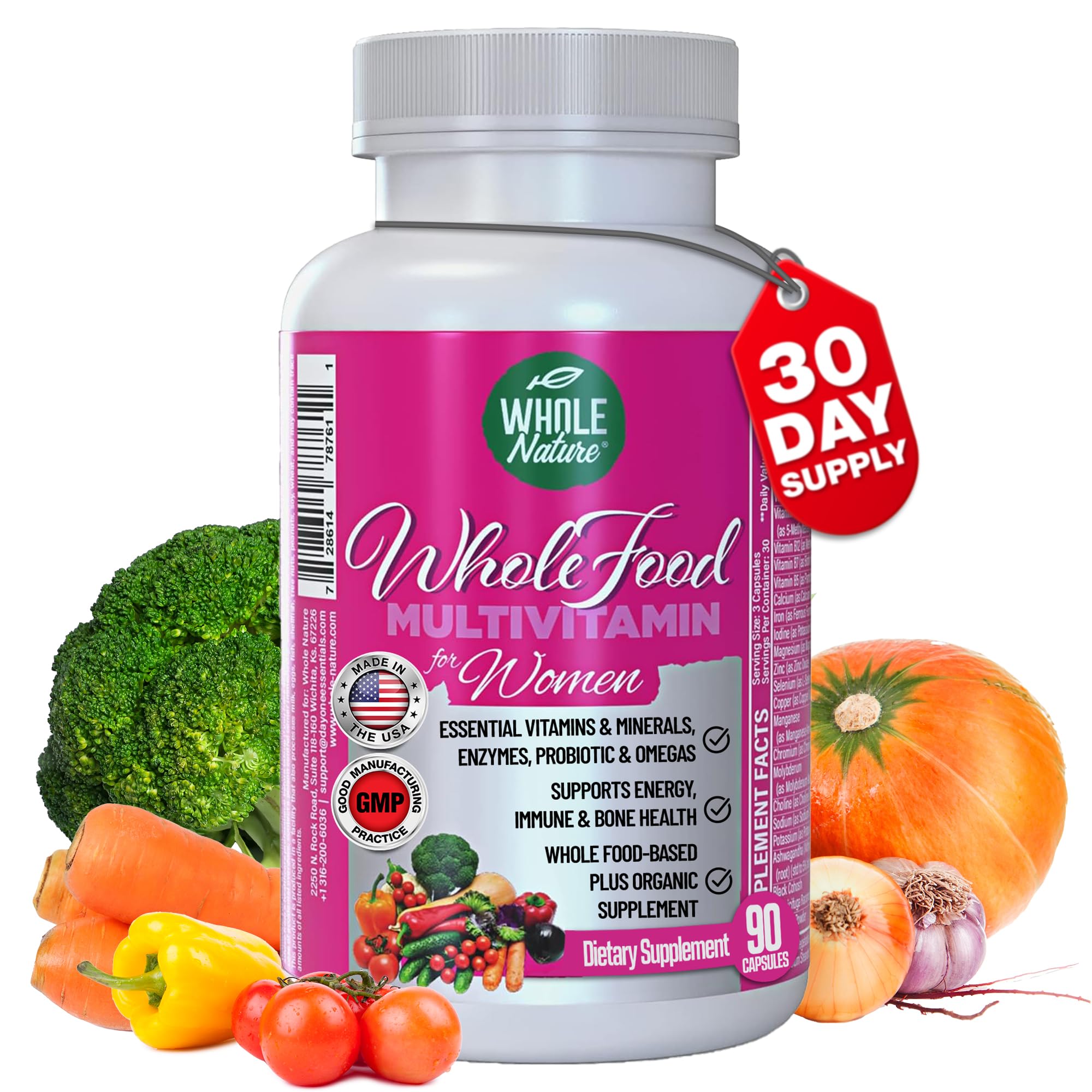 Bottle of Whole Nature Women's Whole Food Multivitamin