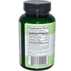 Close-up of vegetable capsules containing Camu-Camu powder