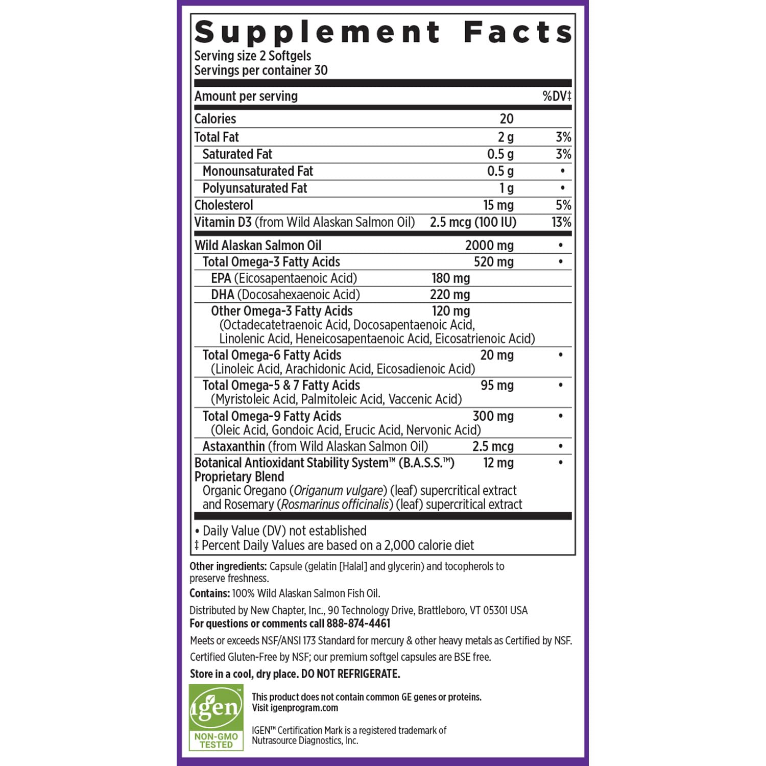 Vitamin D3 naturally occurring in Wholemega fish oil
