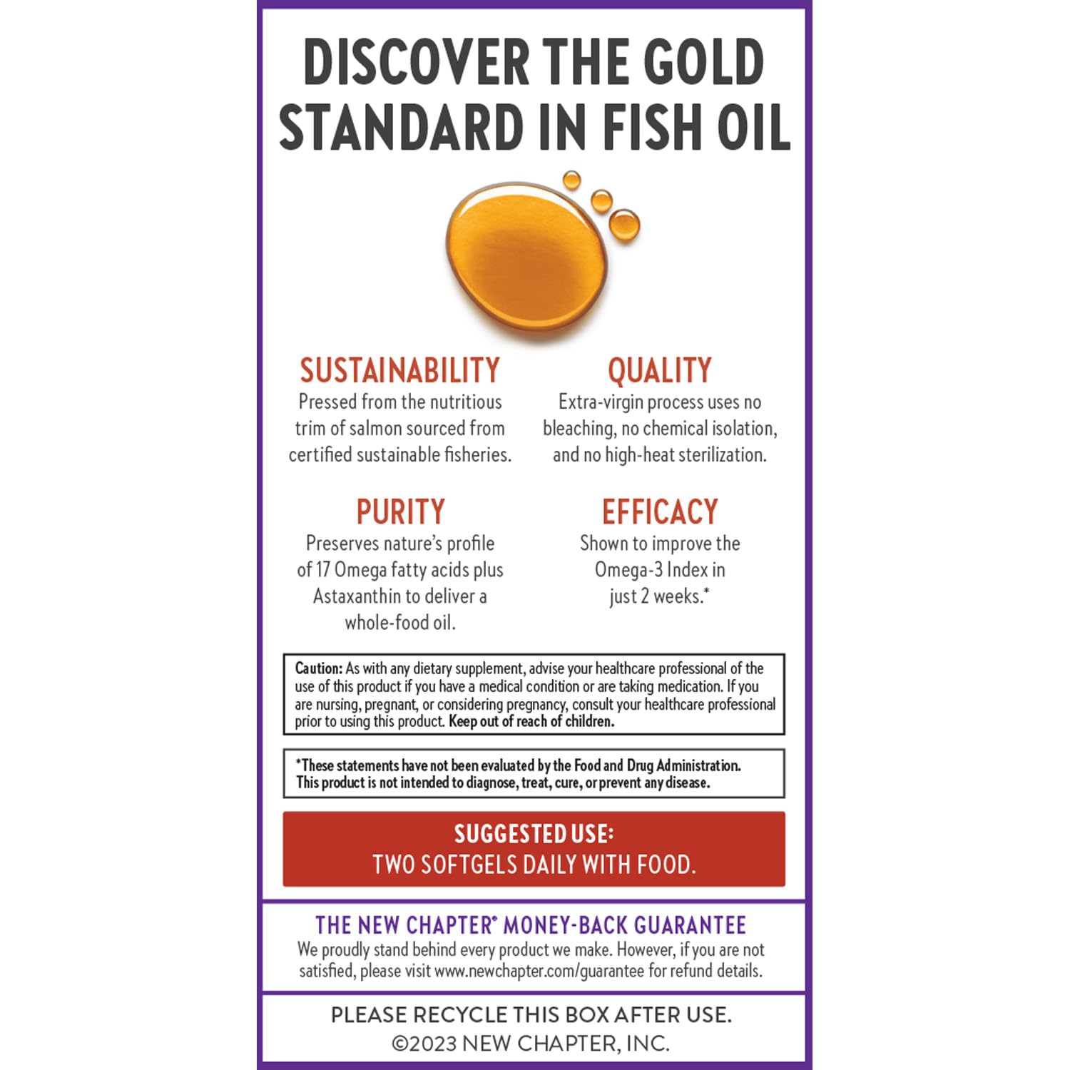 NSF purity testing icons on Wholemega packaging