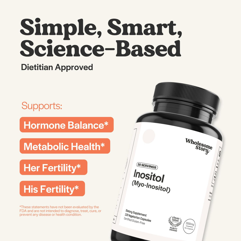 Wholesome Story capsules spread on surface showing capsule count and dosage clarity