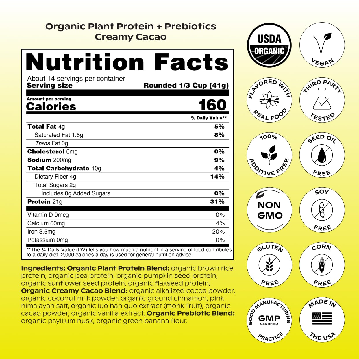 Wholier Organic Plant Protein + Prebiotics shake close-up highlights smooth texture and real-food flavor.