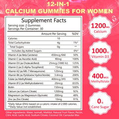 Whoyun Calcium Gummies for Women bottle back label