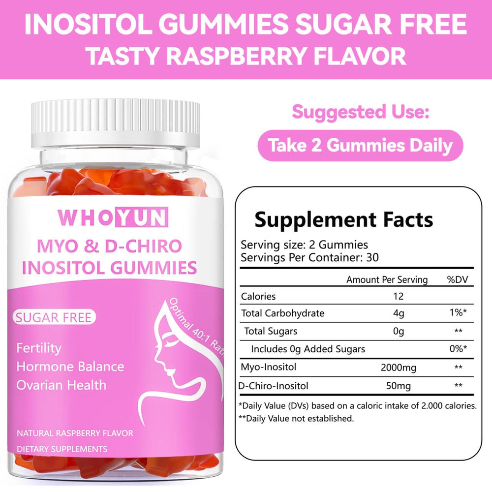 Whoyun open bottle top view displaying chewable gummies for easy dosing