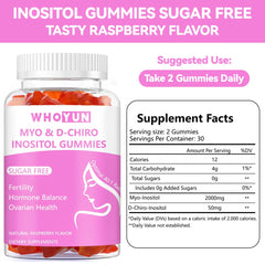 Whoyun open bottle top view displaying chewable gummies for easy dosing