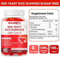 Whoyun Red Yeast Rice Gummies product label