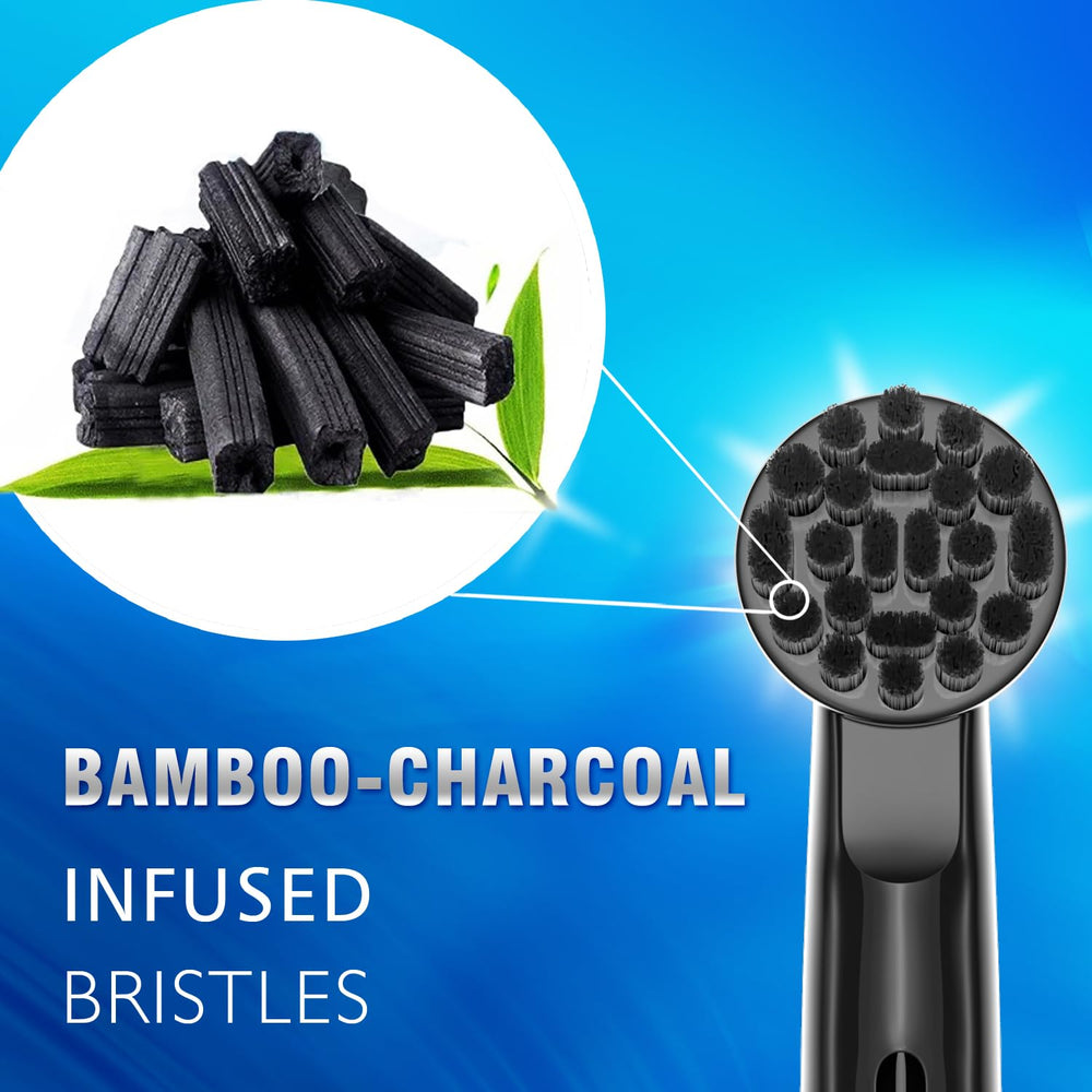 Bamboo charcoal infused bristles on replacement brush head
