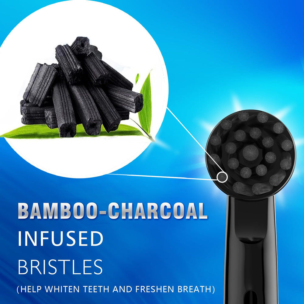 Close-up of bamboo charcoal infused bristles on WHUPPSI replacement head