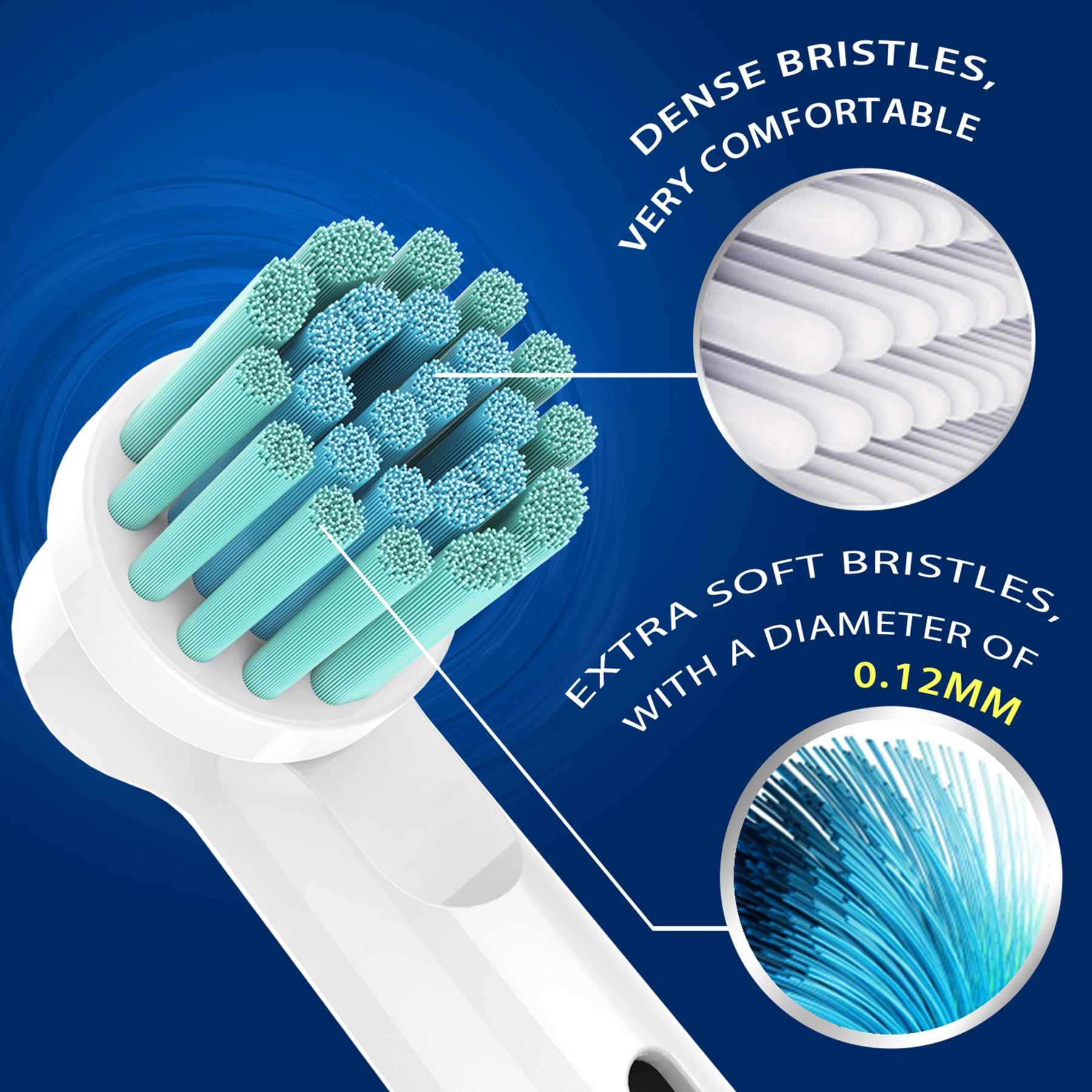 Extra-soft bristles 0.12mm for gentle gum care