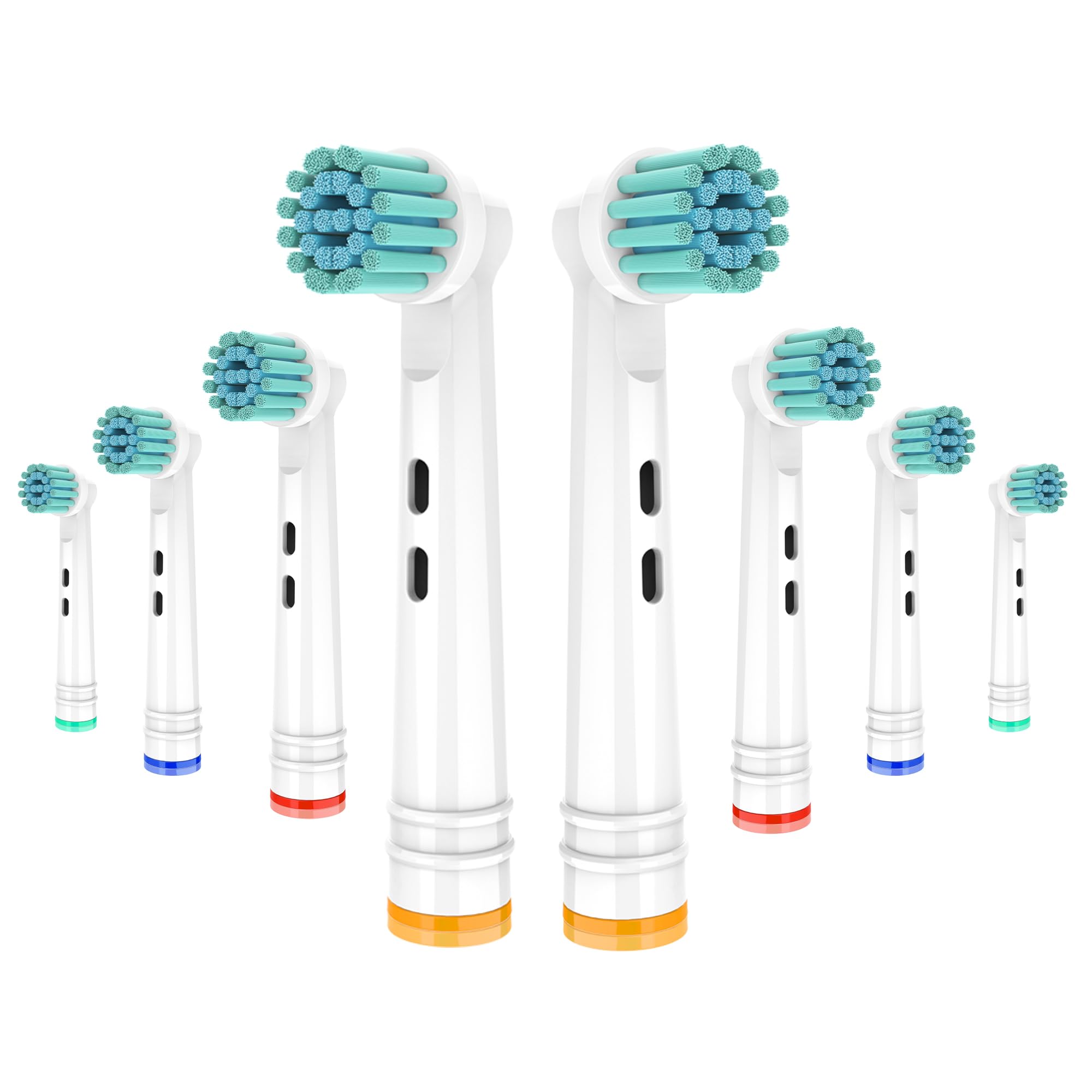 Whuppsi 8-pack replacement brush heads for Braun/Oral-B compatible handle