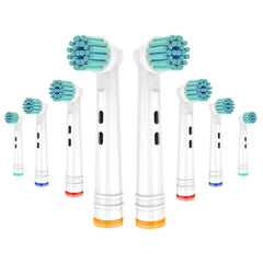 Whuppsi 8-pack replacement brush heads for Braun/Oral-B compatible handle