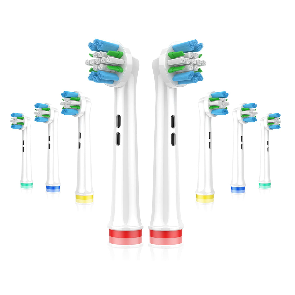 Whuppsi replacement toothbrush heads 8-pack – front view