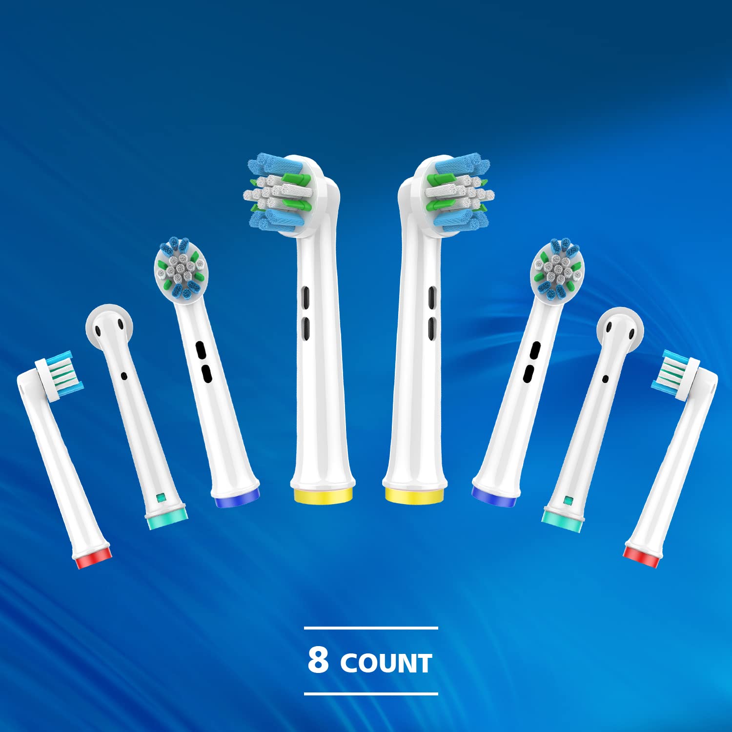 Whuppsi 8-pack replacement heads for Oral-B Braun handles