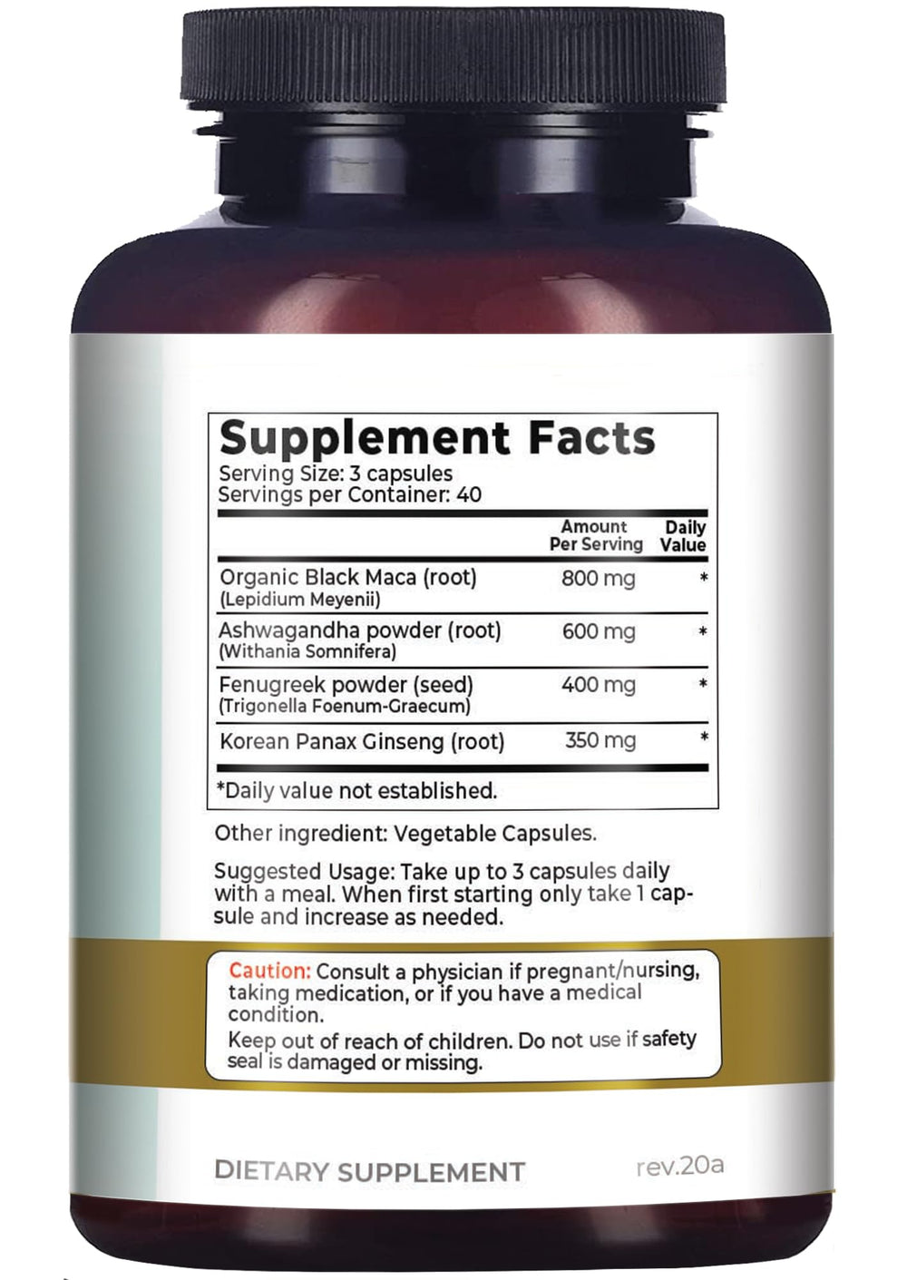 Packaging showing 120-count label