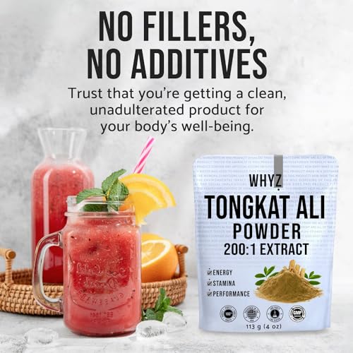 WHYZ Tongkat Ali powder scoop demonstrates easy portioning for consistency.