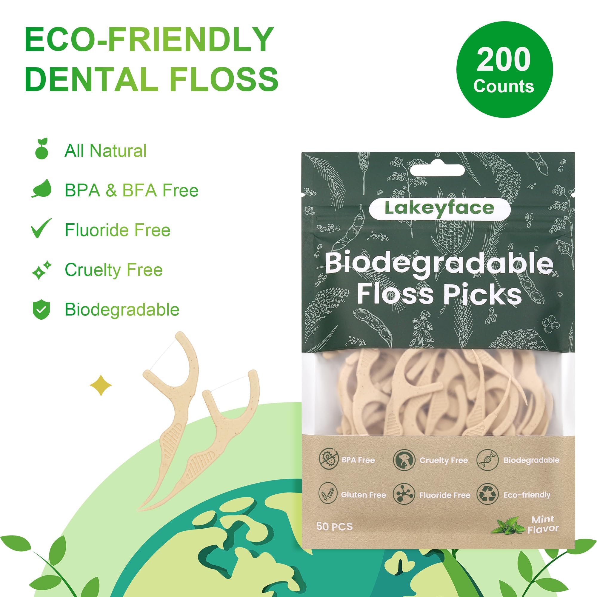 Floss picks with wide grip handles for easy maneuvering