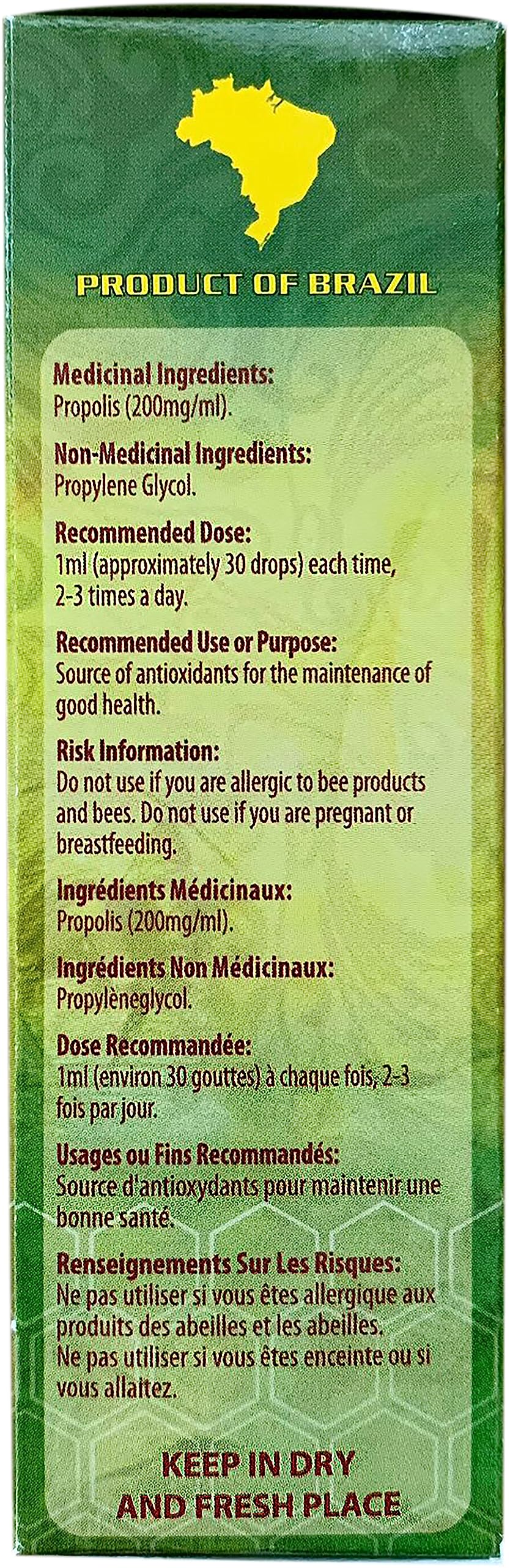 Propolis liquid for oral and external use with glycolic extract