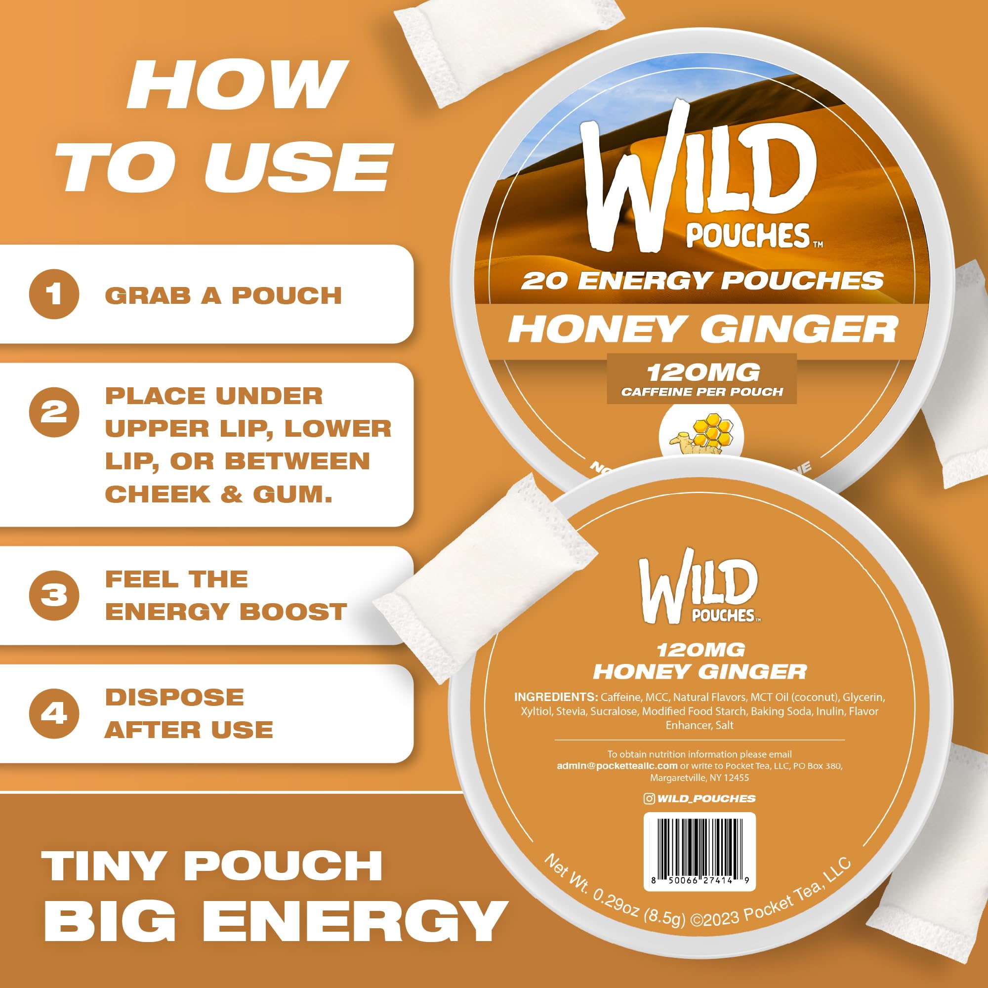 Person using Wild caffeine pouches as pre-workout