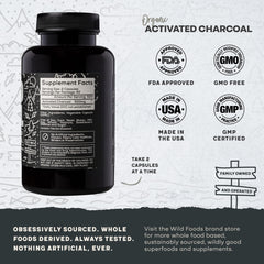 Three-bottle bundle of Wild Coal activated charcoal capsules