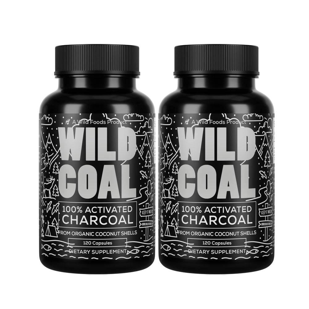 Wild Foods Activated Charcoal Capsules bottle front view