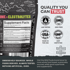 Back view showing ingredients and directions on Wild Foods packets