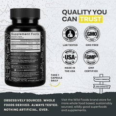 Supplement facts and ingredients on the label