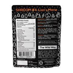 Back packaging of Wild Foods Lions Mane Powder showing organic certification
