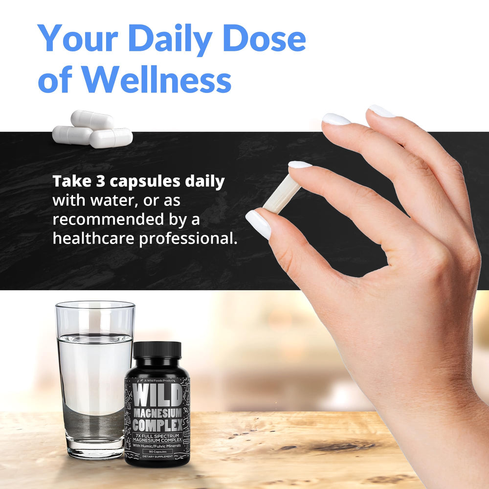 Front packaging of Wild Foods Magnesium Complex ready to ship