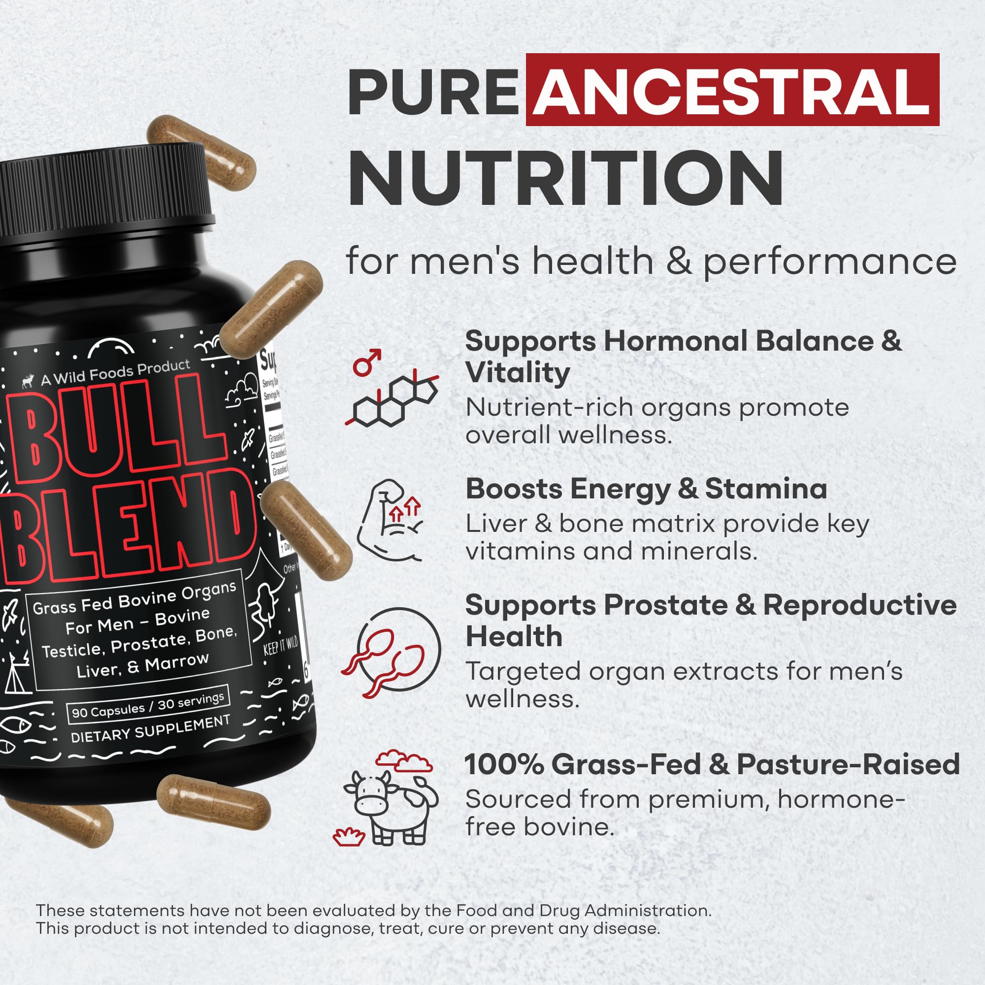 Beef organ ingredients: testicle, prostate and bone matrix
