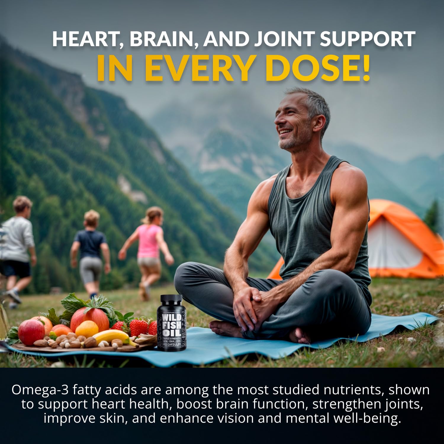 Graphic illustrating EPA, DHA, and DPA triple-strength omega-3